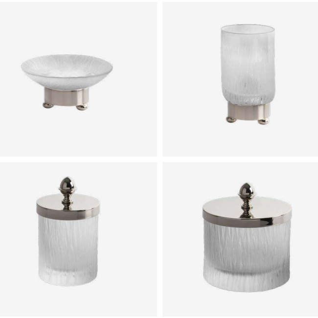Bambou Cristal et Bronze аксессуары для ванной и дома из матового хрусталя с фактурой бамбук