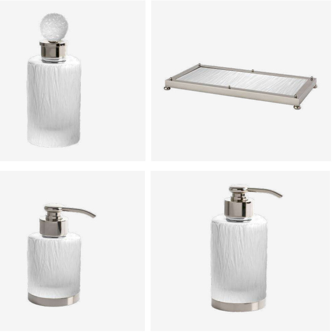 Bambou Cristal et Bronze аксессуары для ванной и дома из матового хрусталя с фактурой бамбук
